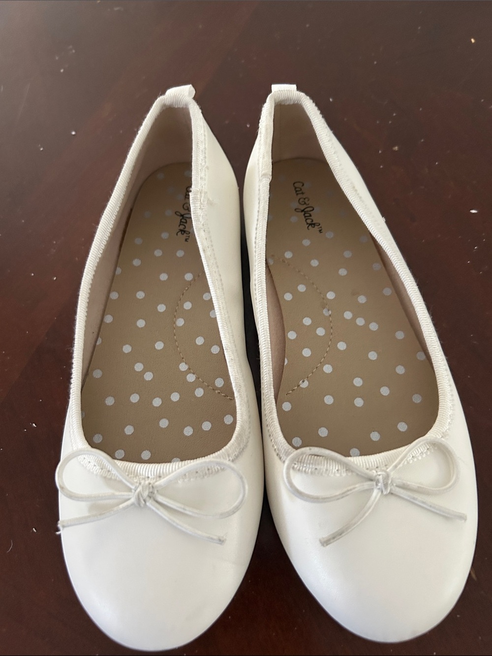 Cat & Jack Cream Ballet Flats with Bow